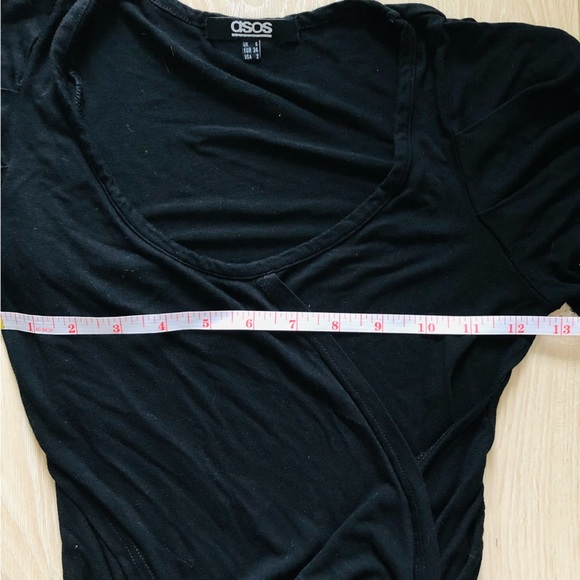 ASOS Black Puff Sleeve Twisted Dress - Picture 10 of 12